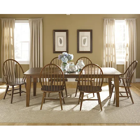 7 Piece Rectangular Dining Table and Chair Set